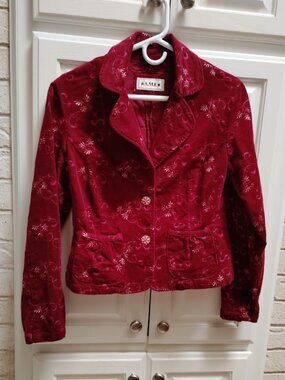 A.M.I Women's Embroidered Corduroy Jacket sz S